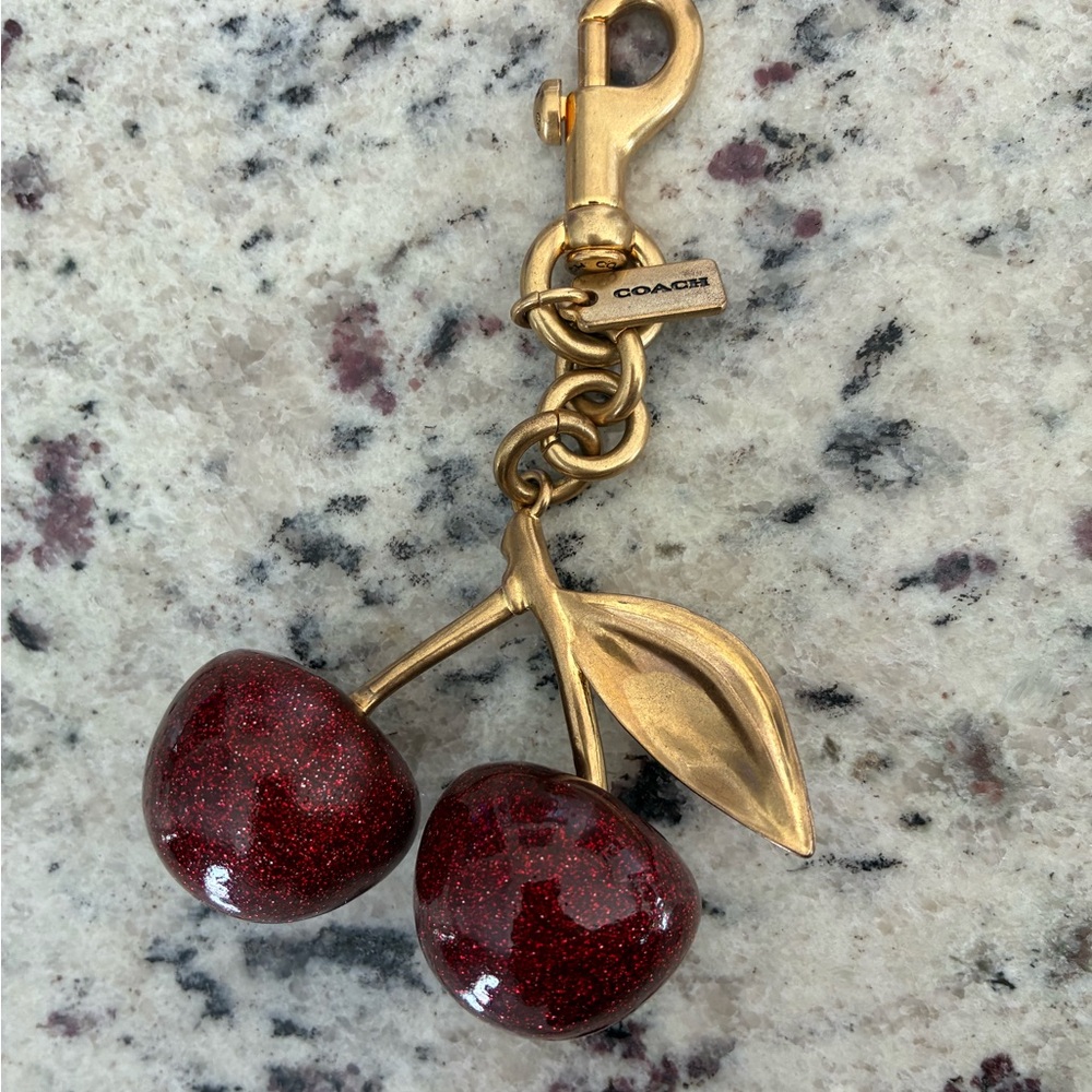 Coach Glitter Cherry Keychain